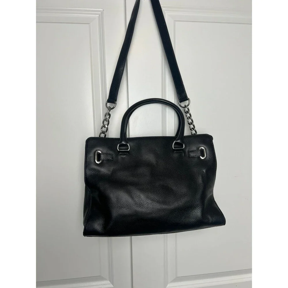 Black Michael kors Hamilton large pebbled leather